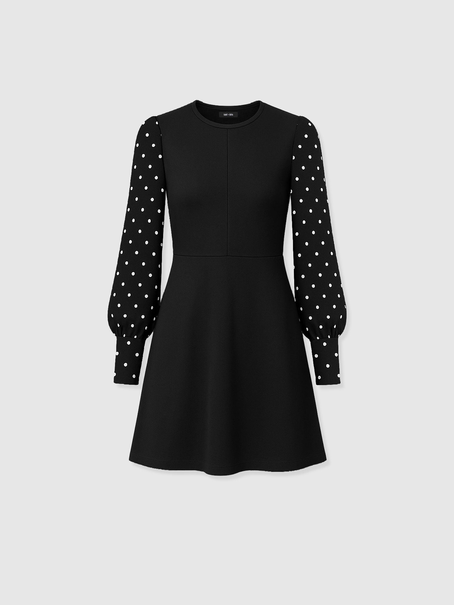 Ella Fit & Flare Dress - Black Polka Dot - Women's Dresses | Saint + Sofia® USA